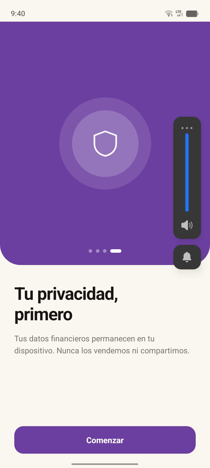Los datos financieros permanecen en el dispositivo
